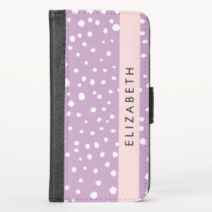 Lilac Dalmatian Spots, Dalmatian Dots, Your Name iPhone X Wallet Case