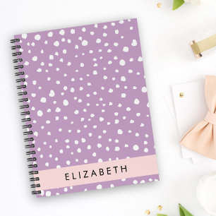 Lilac Dalmatian Spots, Dalmatian Dots, Your Name Notebook