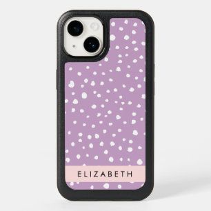 Lilac Dalmatian Spots, Dalmatian Dots, Your Name OtterBox iPhone 14 Case