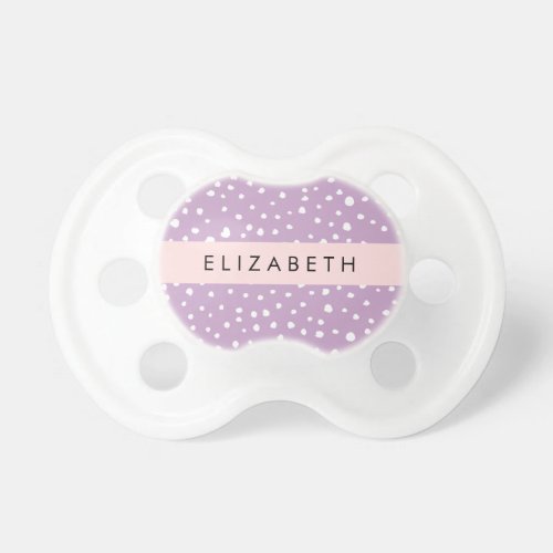 Lilac Dalmatian Spots Dalmatian Dots Your Name Pacifier