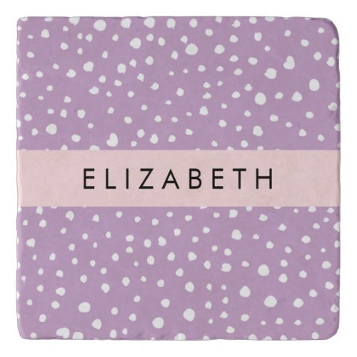 Lilac Dalmatian Spots Dalmatian Dots Your Name Trivet