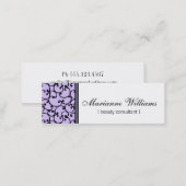 Lilac Damask Beauty Micro Mini Business Cards (Front/Back)