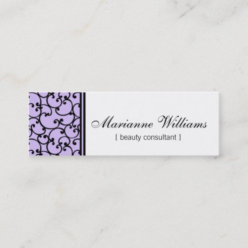 Lilac Damask Beauty Micro Mini Business Cards