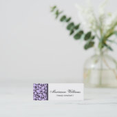 Lilac Damask Beauty Micro Mini Business Cards (Standing Front)