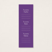 Lilac Damask Bookmark (Back)