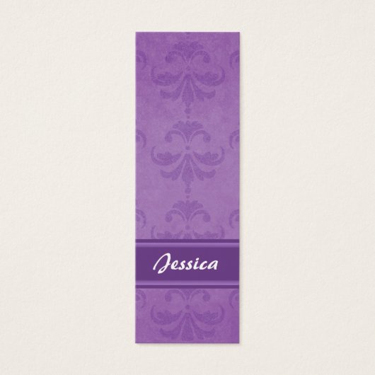 Lilac Damask Bookmark (Front)