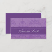 Lilac Damask Business Card (Front/Back)