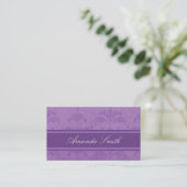 Lilac Damask Business Card (Standing Front)