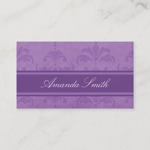Lilac Damask Business Card Template