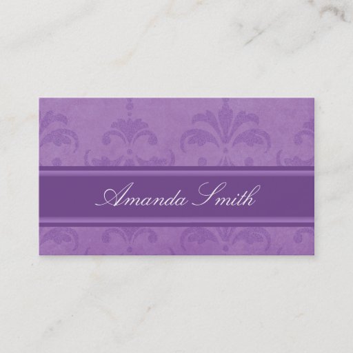 Customizable Lilac Damask Business Card Template