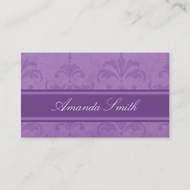 Lilac Damask Business Card (Front)