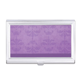 Lilac Damask Business Card Case