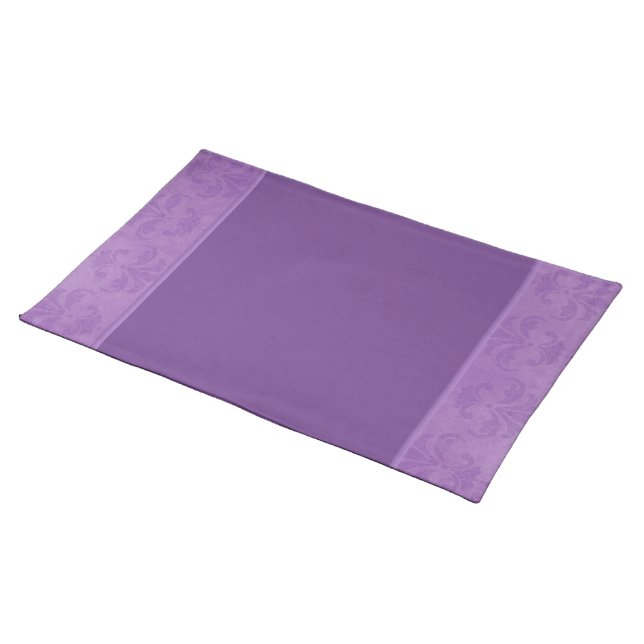 Lilac Damask Cloth Placemat (On Table)