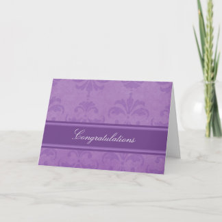 Lilac Damask Congratulations Card