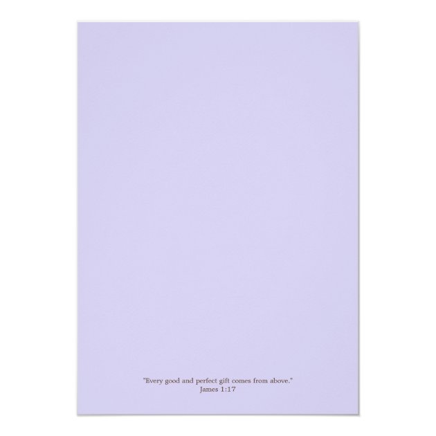 Lilac Damask Cross Girl Photo Baptism Christening Card