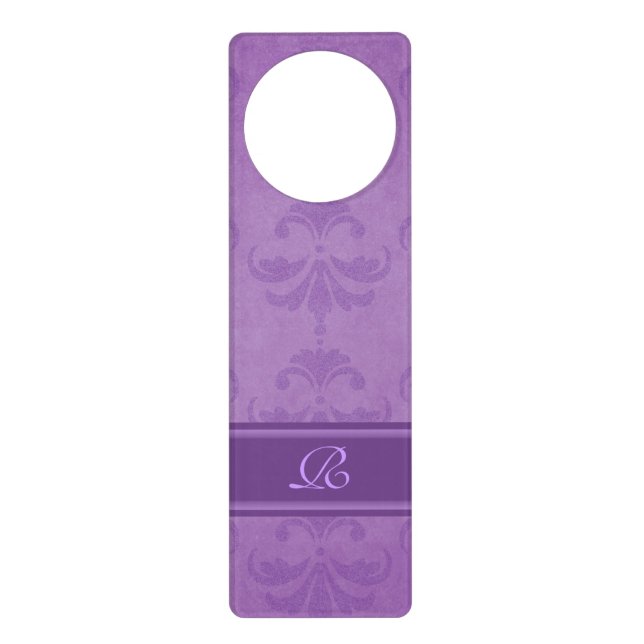 Lilac Damask Door Hanger (Front)