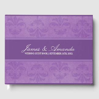 Lilac Damask Guest Book