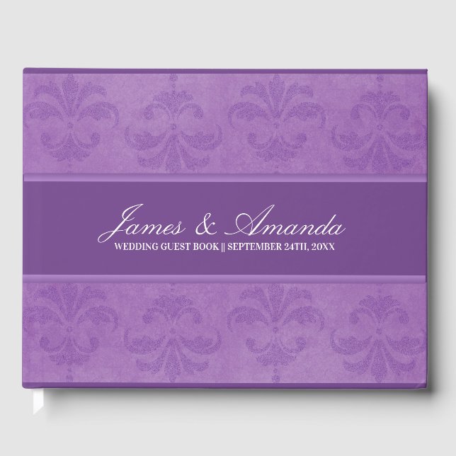 Lilac Damask Guest Book (Front)