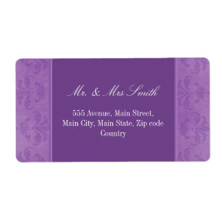 Lilac Damask Label