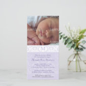 Lilac Damask Monogram Baptism/Christening (Standing Front)