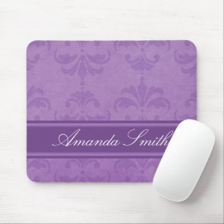 Lilac Damask Mouse Pad