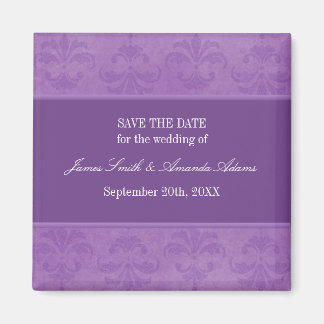 Lilac Damask Save The Date Magnet