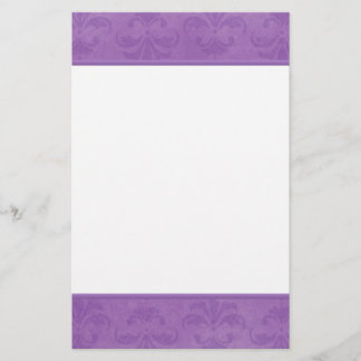 Lilac Damask Stationery