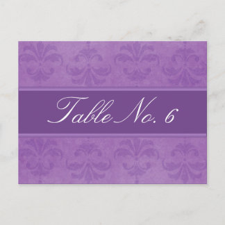 Lilac Damask Table Number