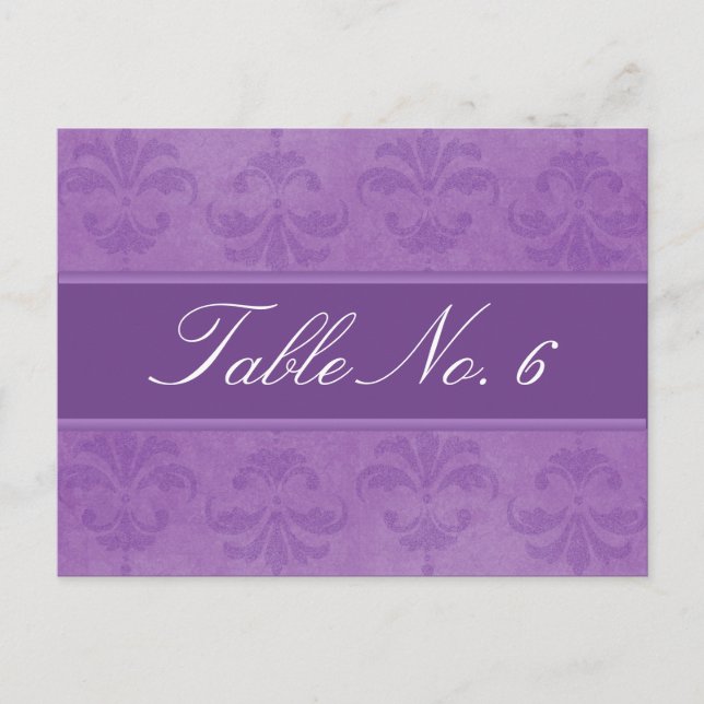 Lilac Damask Table Number (Front)