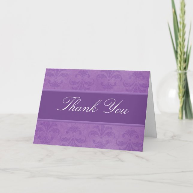 Lilac Damask Thank You (Front)