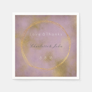 Lilac Distressed Gold Purple Vip Dandelion Wedding Napkins