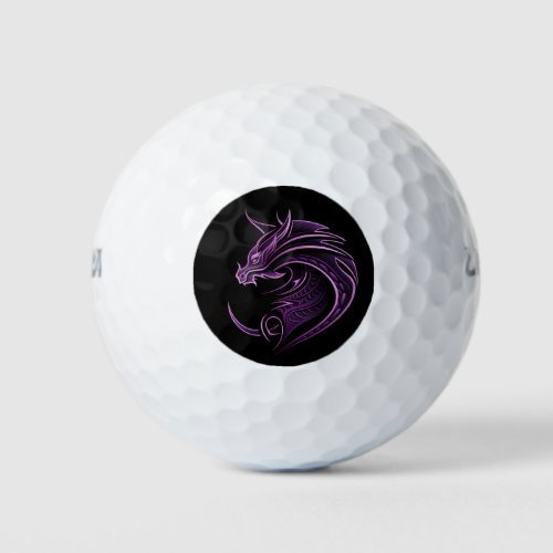 Lilac dragon minimalistic tattoo style T_Shirt Golf Balls