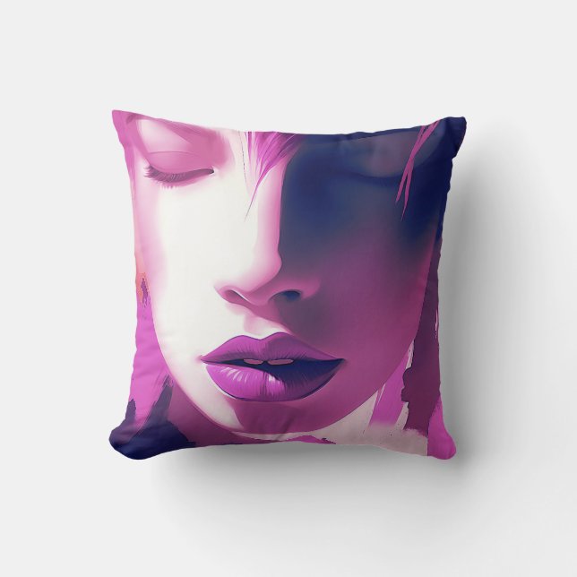 Lilac Dream Whisper – Serene, Ethereal, Purple Throw Pillow (Front)