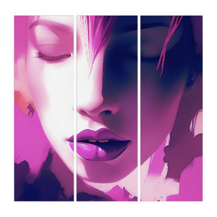 Lilac Dream Whisper – Serene, Ethereal, Purple Triptych