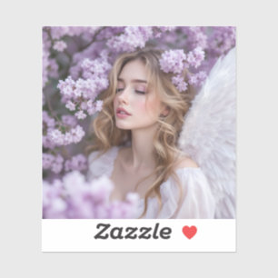 Lilac Dreams – Serene Spring Angel Sticker