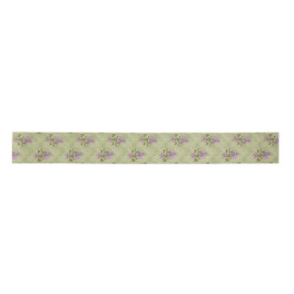 Lilac Dreams Vintage Style Green Antique Damask  Satin Ribbon