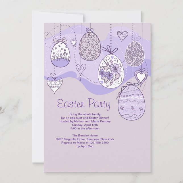 Lilac Easter Invitation (Front)