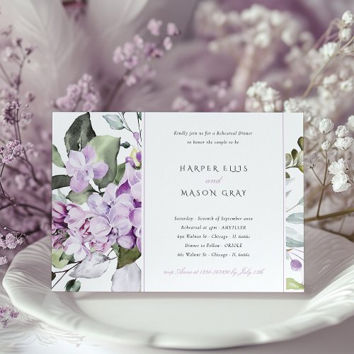 Lilac Elegance Rehearsal Dinner Invitation