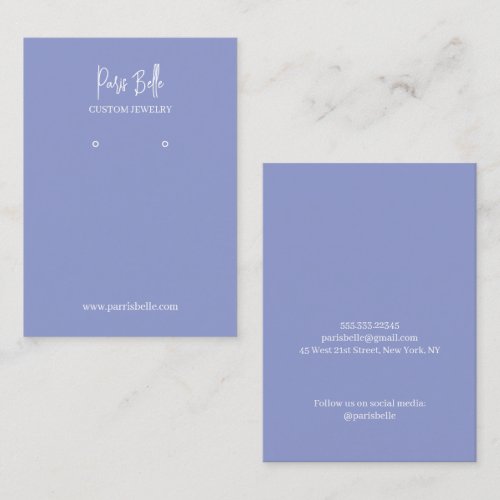 Lilac Elegant Custom Jewelry Earrings Display Card