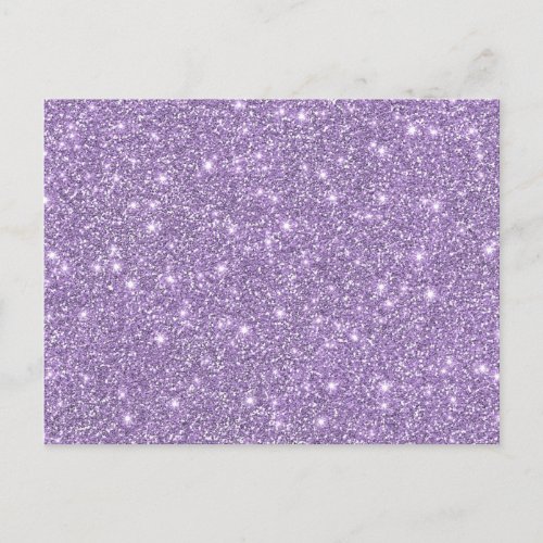 Lilac Elegant Glamorous Faux Glitter Postcard