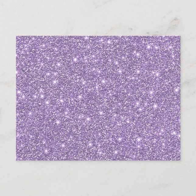 Lilac Elegant Glamorous Faux Glitter Postcard (Front)