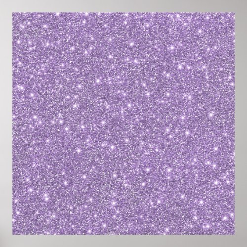 Lilac Elegant Glamorous Faux Glitter Poster