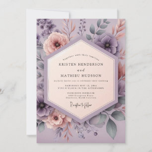 Lilac Ethereal Bloom Wedding Invitation