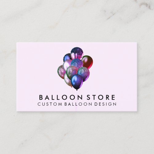 Lilac Event Plan Party Decoration Glitter Balloons Business Card