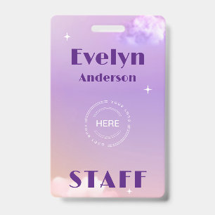 Lilac Event Staff Custom Logo Name Badge