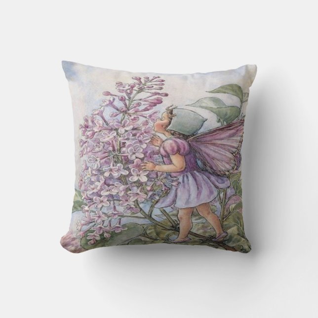 "Lilac Fairy" Throw Pillow (Front)