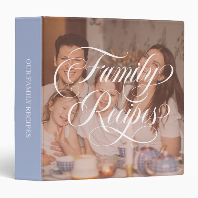 Lilac Family Photo Family Recipes 3 Ring Binder (Front/Spine)