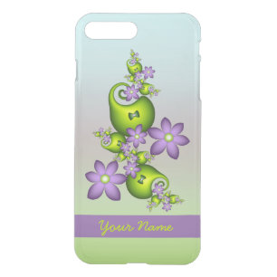 Lilac Fantasy Flowers Green Shapes Fractal Name iPhone 8 Plus/7 Plus Case