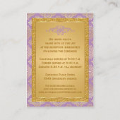 Lilac, FAUX Glitter Damask Scroll Enclosure Card (Back)