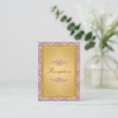 Lilac, FAUX Glitter Damask Scroll Enclosure Card (Standing Front)